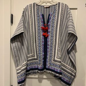 Tory Burch printed poncho - Size M/L